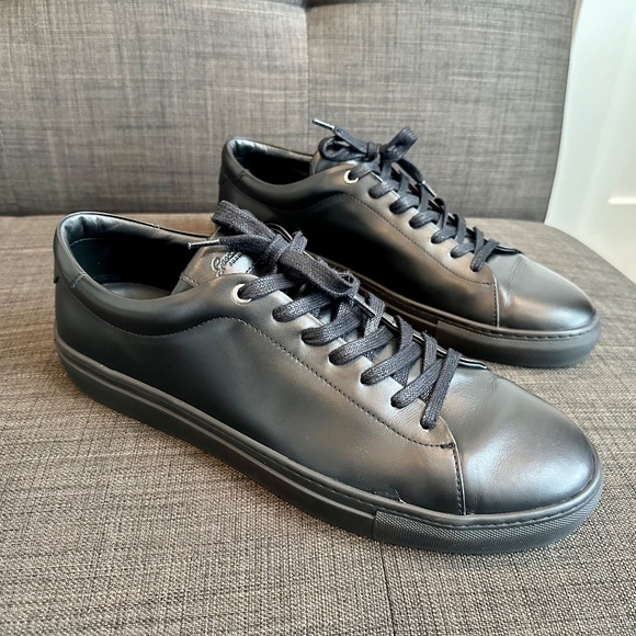 Men's Black Size 14 Medium Good Man Brand Edge Leather Lo-Top Sneakers like new - Picture 3 of 8